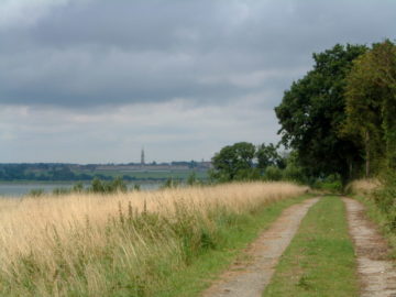 Distant view of Royal Hospital School from Wrabness